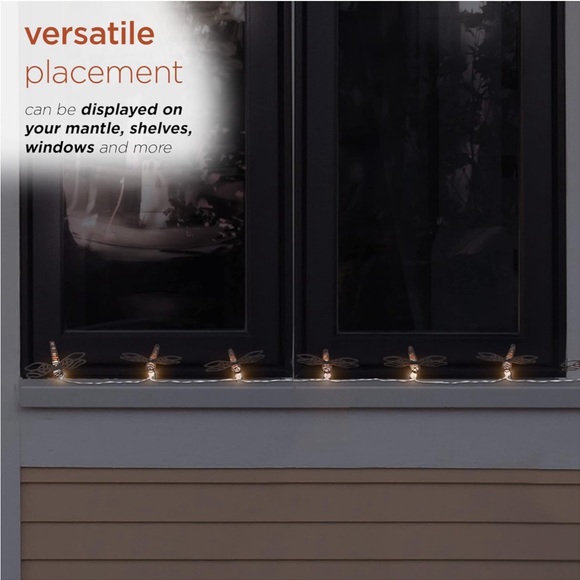 Alpine Corporation93"L Indoor10-Bulb💡DecorativeMetalDragonflyLED StringLights💡 - Picture 6 of 8